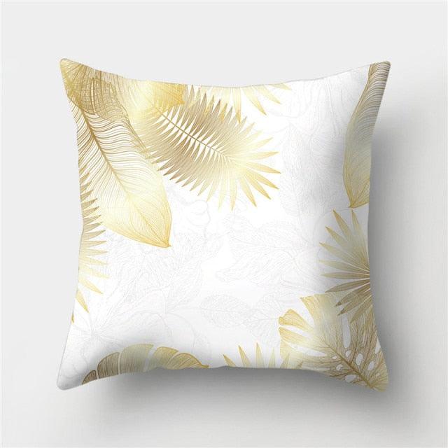 Tropical Leaf Flower Green Yellow Pillowcase Decorative Throw Pillow Case