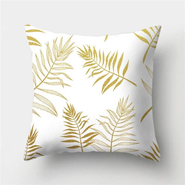 Tropical Leaf Flower Green Yellow Pillowcase Decorative Throw Pillow Case