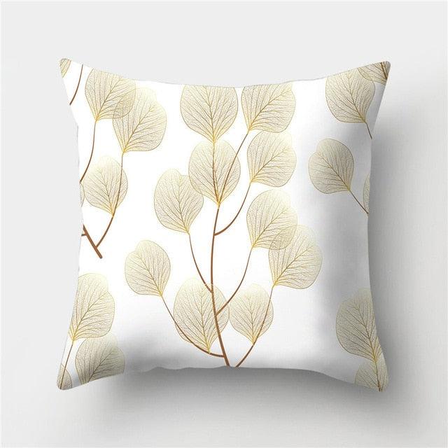 Tropical Leaf Flower Green Yellow Pillowcase Decorative Throw Pillow Case