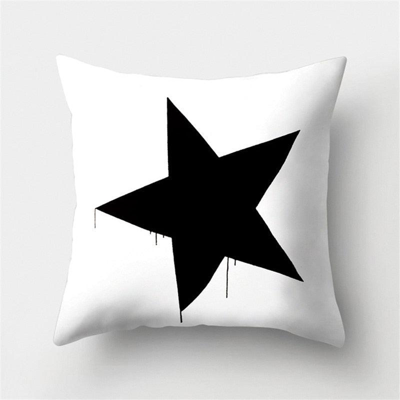 Black White Geometric Cushion Cover Pillowcase 45x45CM