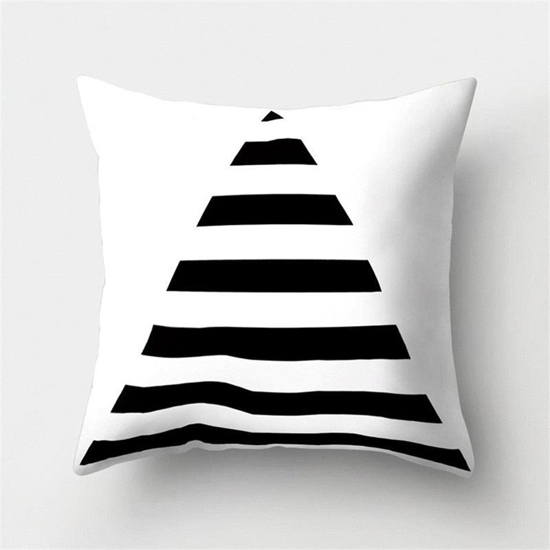 Black White Geometric Cushion Cover Pillowcase 45x45CM
