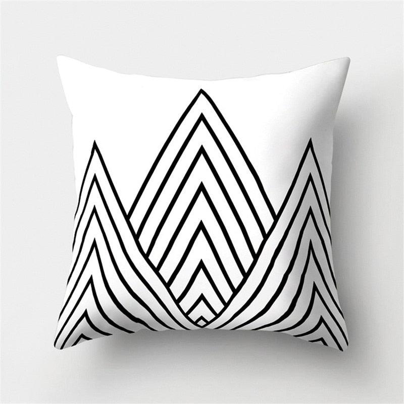 Black White Geometric Cushion Cover Pillowcase 45x45CM