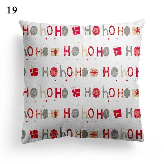 Christmas Square Cushion Cover Vintage Santa Claus Snowman Pillow Covers 45x45cm
