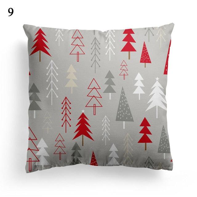 Christmas Square Cushion Cover Vintage Santa Claus Snowman Pillow Covers 45x45cm