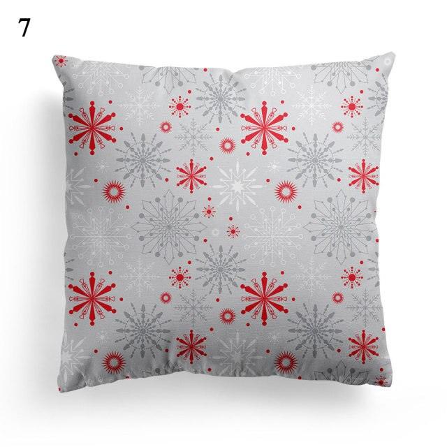 Christmas Square Cushion Cover Vintage Santa Claus Snowman Pillow Covers 45x45cm
