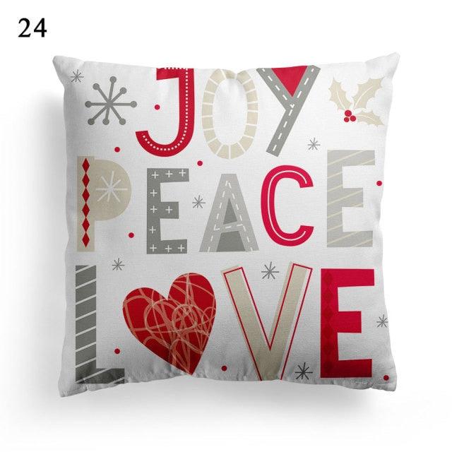 Christmas Square Cushion Cover Vintage Santa Claus Snowman Pillow Covers 45x45cm
