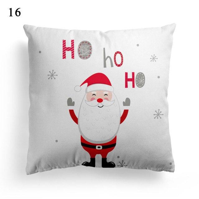 Christmas Square Cushion Cover Vintage Santa Claus Snowman Pillow Covers 45x45cm