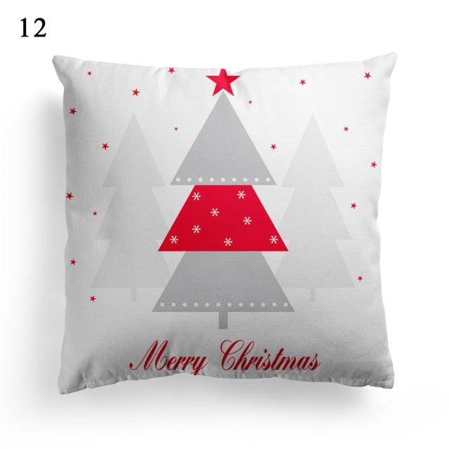Christmas Square Cushion Cover Vintage Santa Claus Snowman Pillow Covers 45x45cm