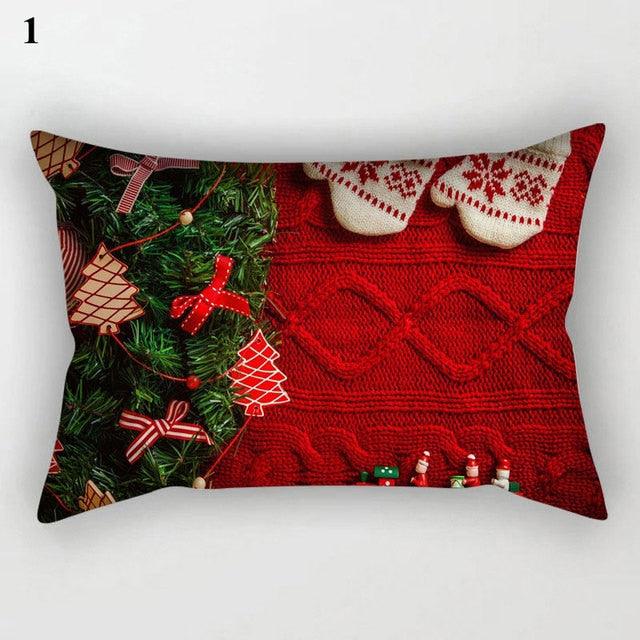 Christmas Square Cushion Cover Vintage Santa Claus Snowman Pillow Covers 45x45cm