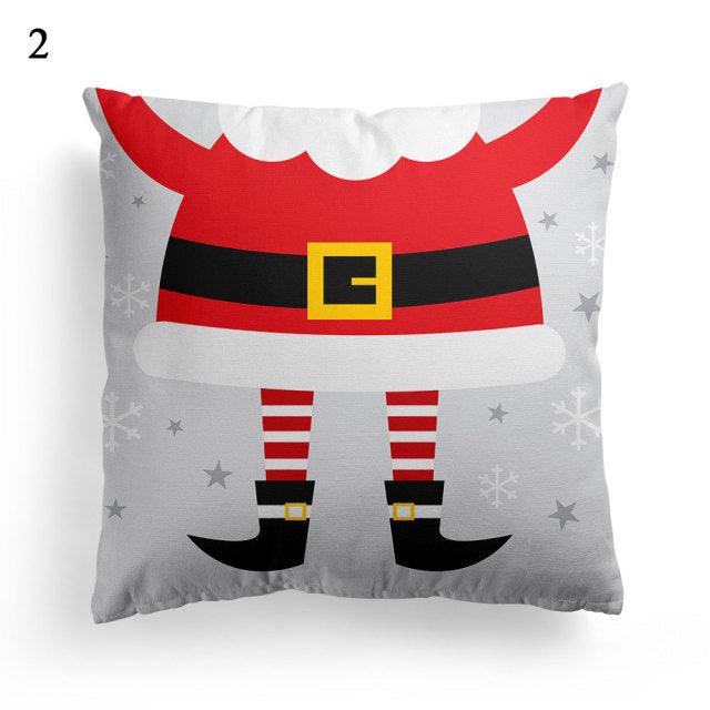 Christmas Square Cushion Cover Vintage Santa Claus Snowman Pillow Covers 45x45cm