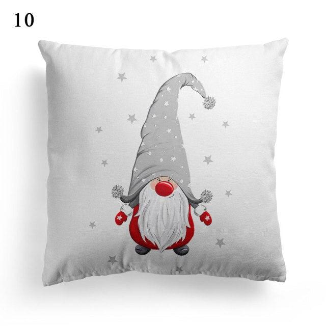 Christmas Square Cushion Cover Vintage Santa Claus Snowman Pillow Covers 45x45cm