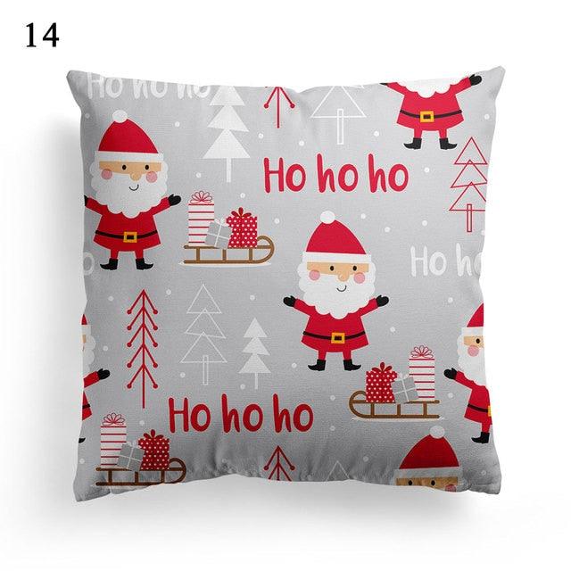 Christmas Square Cushion Cover Vintage Santa Claus Snowman Pillow Covers 45x45cm