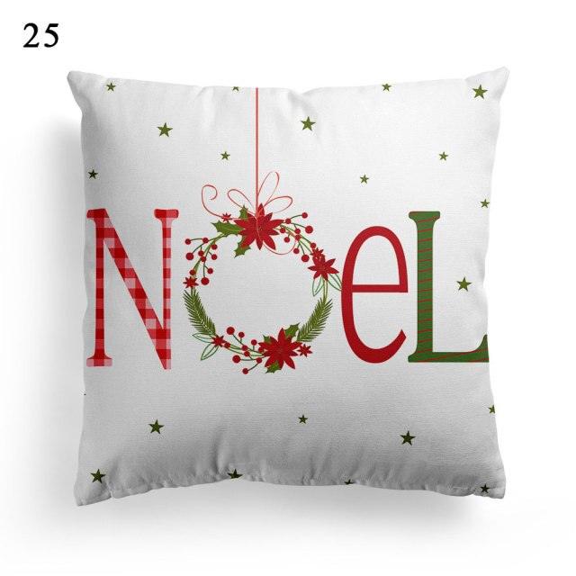 Christmas Square Cushion Cover Vintage Santa Claus Snowman Pillow Covers 45x45cm