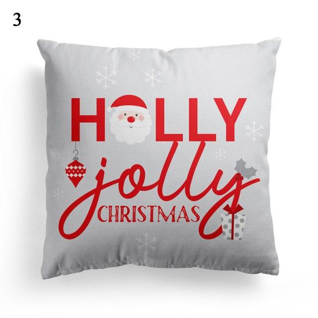 Christmas Square Cushion Cover Vintage Santa Claus Snowman Pillow Covers 45x45cm