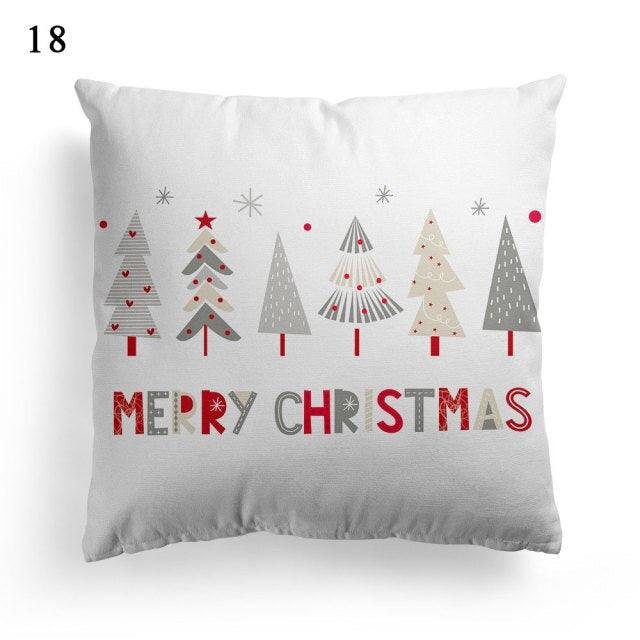 Christmas Square Cushion Cover Vintage Santa Claus Snowman Pillow Covers 45x45cm