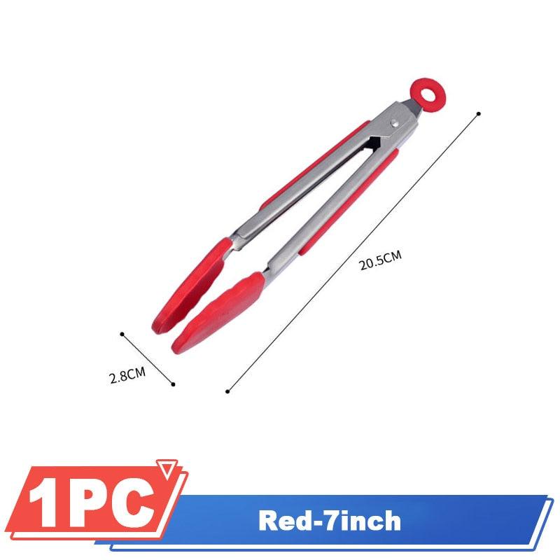 Silicone BBQ Grilling Tong Serving Tong Non-Stick Stainless Steel