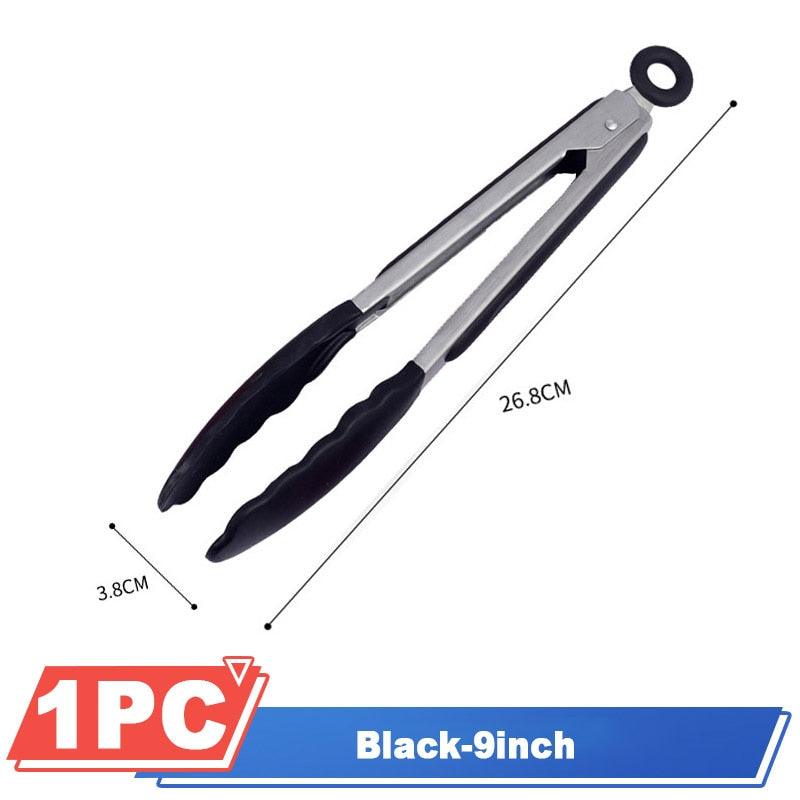 Silicone BBQ Grilling Tong Serving Tong Non-Stick Stainless Steel