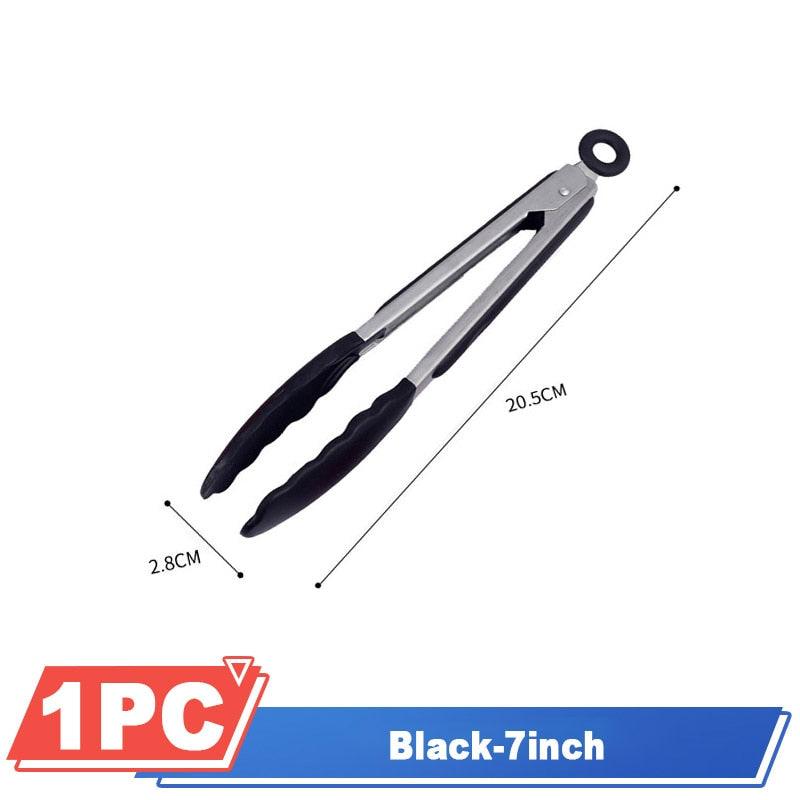 Silicone BBQ Grilling Tong Serving Tong Non-Stick Stainless Steel