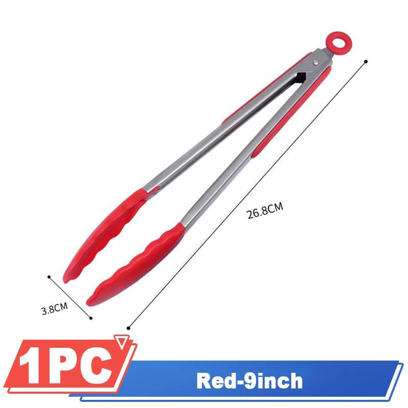 Silicone BBQ Grilling Tong Serving Tong Non-Stick Stainless Steel