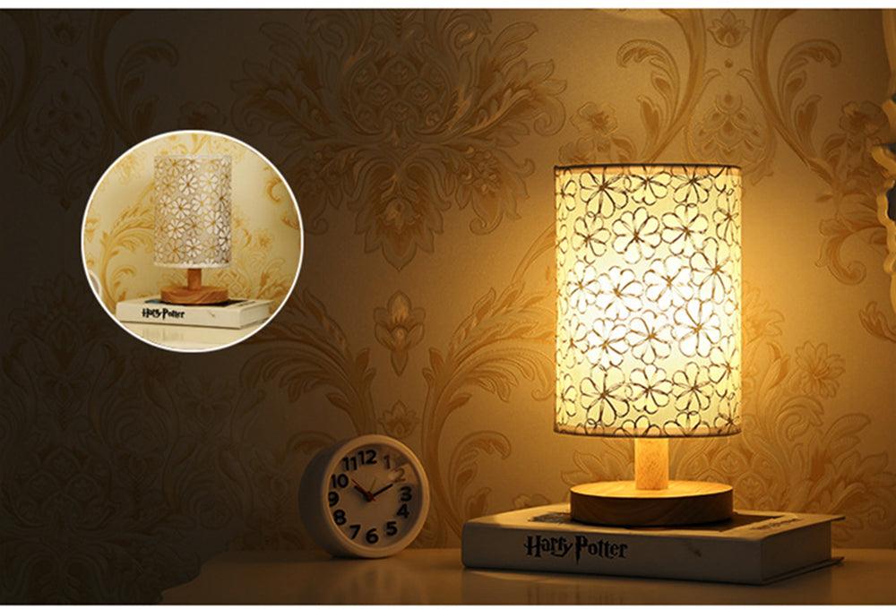 Simple Modern Table Lamp Bedroom Study Bedside Lamp 5V-220v Dimming Solid Wood
