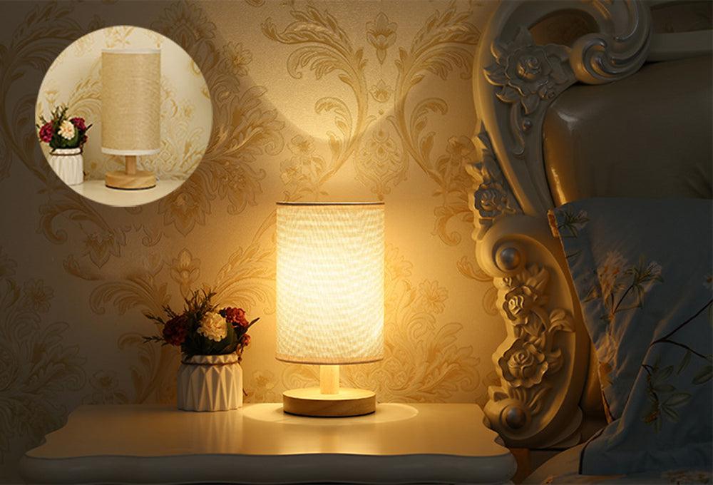 Simple Modern Table Lamp Bedroom Study Bedside Lamp 5V-220v Dimming Solid Wood