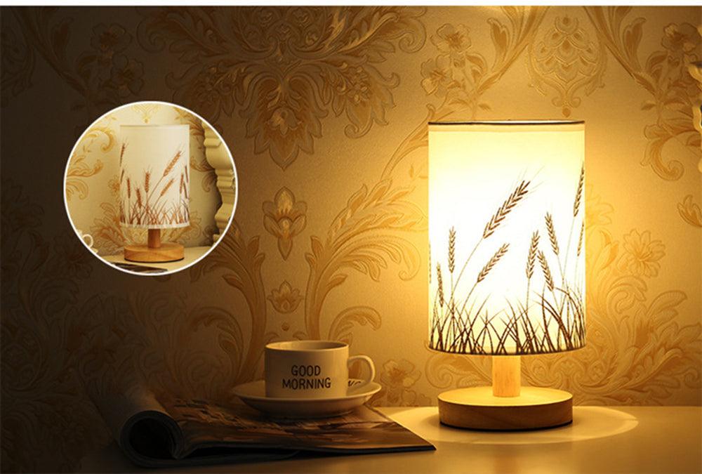 Simple Modern Table Lamp Bedroom Study Bedside Lamp 5V-220v Dimming Solid Wood