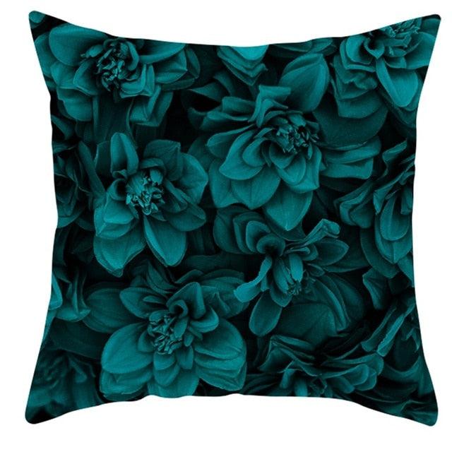 Teal Blue Cushion Cover Polyester Geometric Decorative Throw Pillows Covers 45x45CM