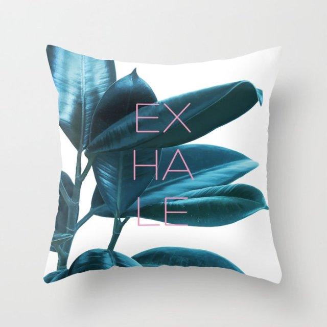 Teal Blue Cushion Cover Polyester Geometric Decorative Throw Pillows Covers 45x45CM