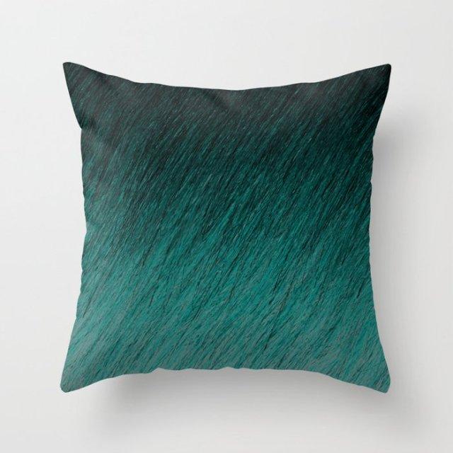 Teal Blue Cushion Cover Polyester Geometric Decorative Throw Pillows Covers 45x45CM