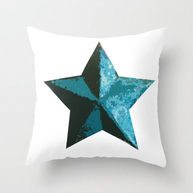 Teal Blue Cushion Cover Polyester Geometric Decorative Throw Pillows Covers 45x45CM