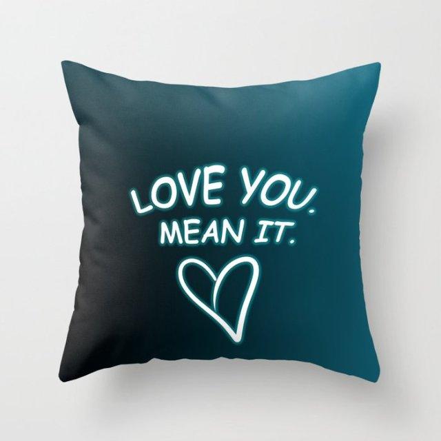 Teal Blue Cushion Cover Polyester Geometric Decorative Throw Pillows Covers 45x45CM