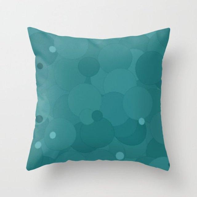Teal Blue Cushion Cover Polyester Geometric Decorative Throw Pillows Covers 45x45CM