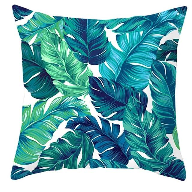 Teal Blue Cushion Cover Polyester Geometric Decorative Throw Pillows Covers 45x45CM