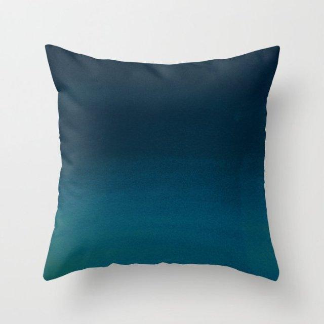 Teal Blue Cushion Cover Polyester Geometric Decorative Throw Pillows Covers 45x45CM