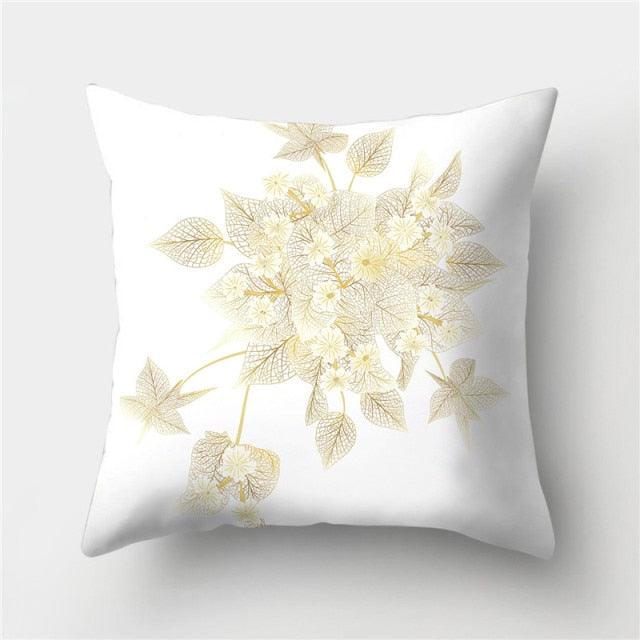 Tropical Leaf Flower Green Yellow Pillowcase Decorative Throw Pillow Case