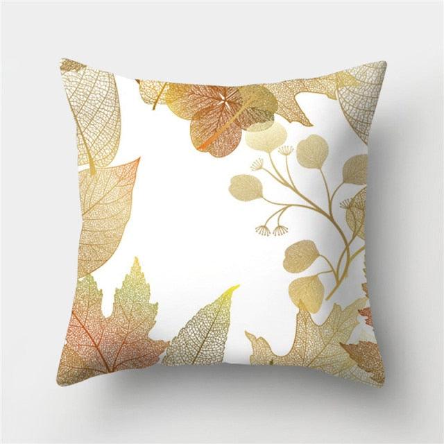 Tropical Leaf Flower Green Yellow Pillowcase Decorative Throw Pillow Case