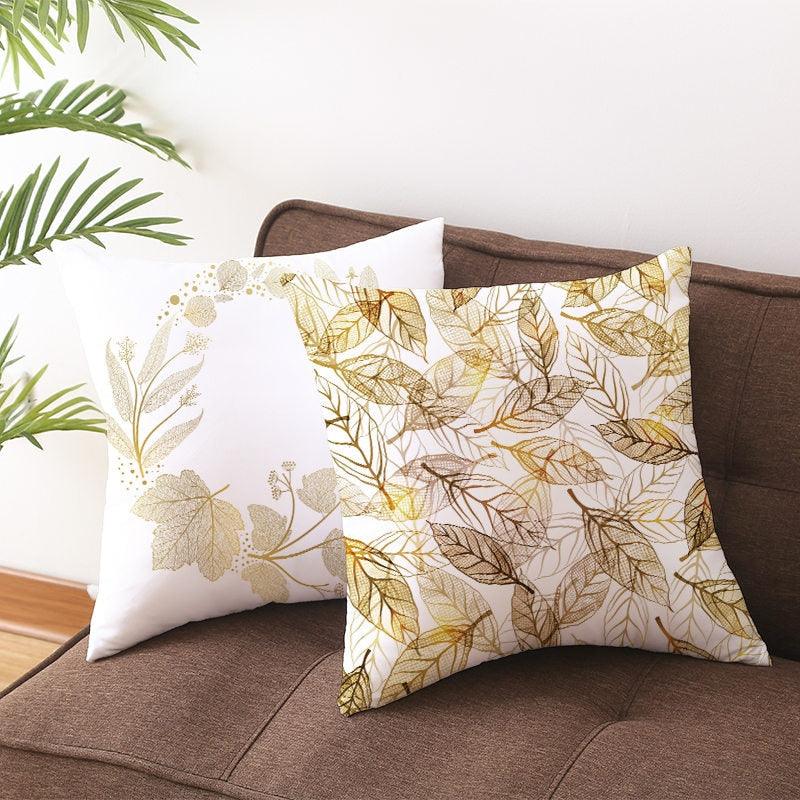 Tropical Leaf Flower Green Yellow Pillowcase Decorative Throw Pillow Case
