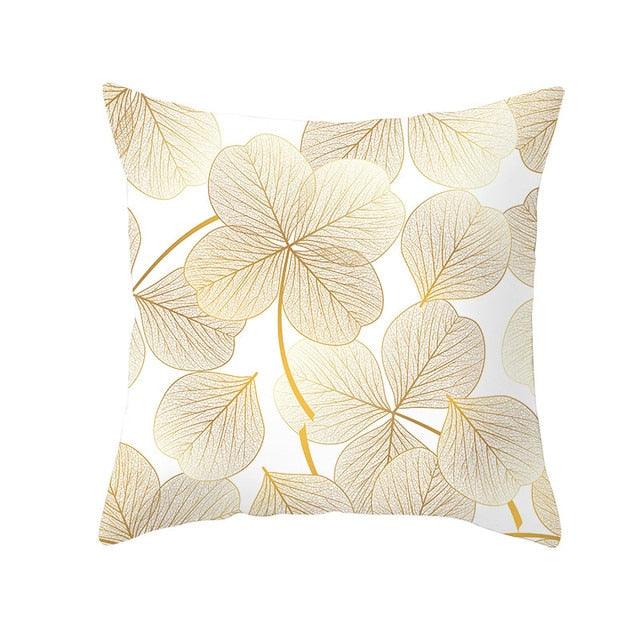 Tropical Leaf Flower Green Yellow Pillowcase Decorative Throw Pillow Case