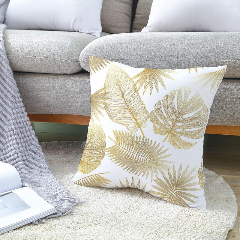 Tropical Leaf Flower Green Yellow Pillowcase Decorative Throw Pillow Case