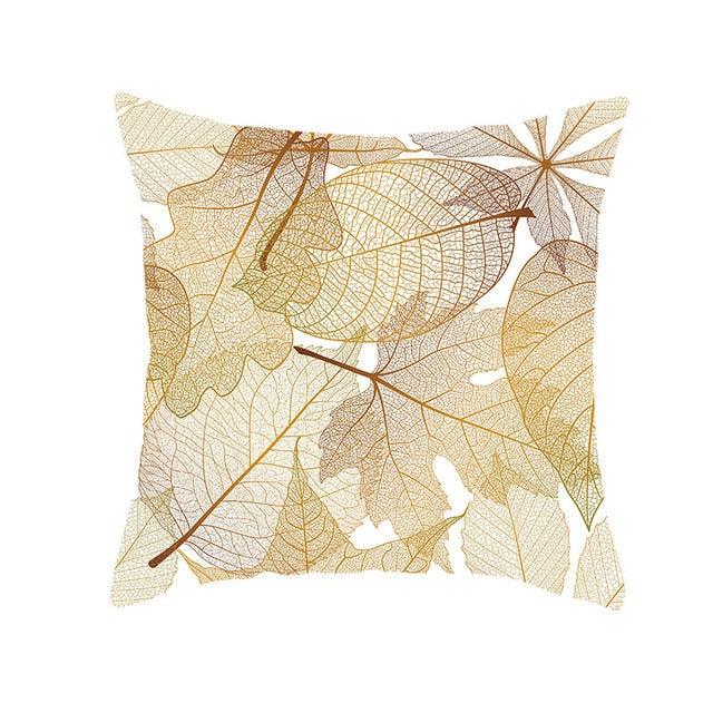 Tropical Leaf Flower Green Yellow Pillowcase Decorative Throw Pillow Case