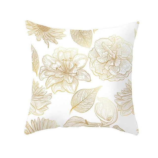 Tropical Leaf Flower Green Yellow Pillowcase Decorative Throw Pillow Case
