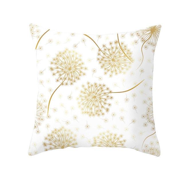 Tropical Leaf Flower Green Yellow Pillowcase Decorative Throw Pillow Case
