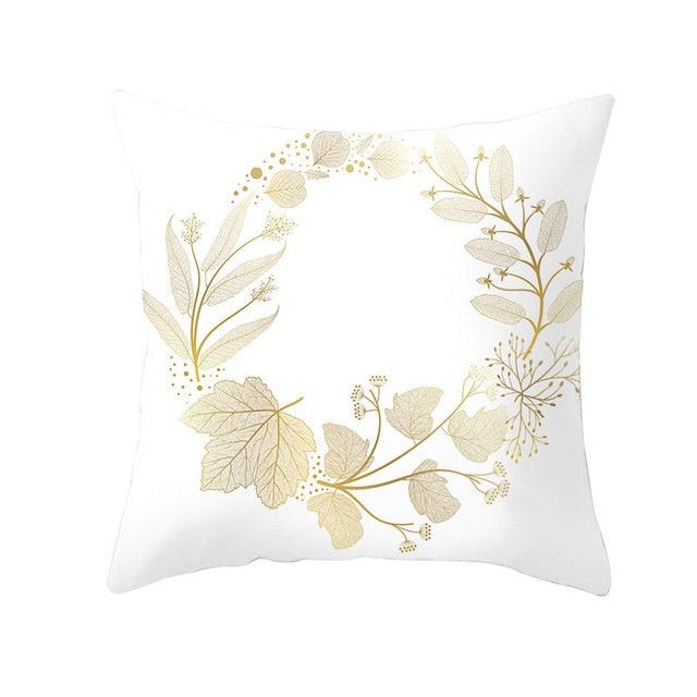 Tropical Leaf Flower Green Yellow Pillowcase Decorative Throw Pillow Case