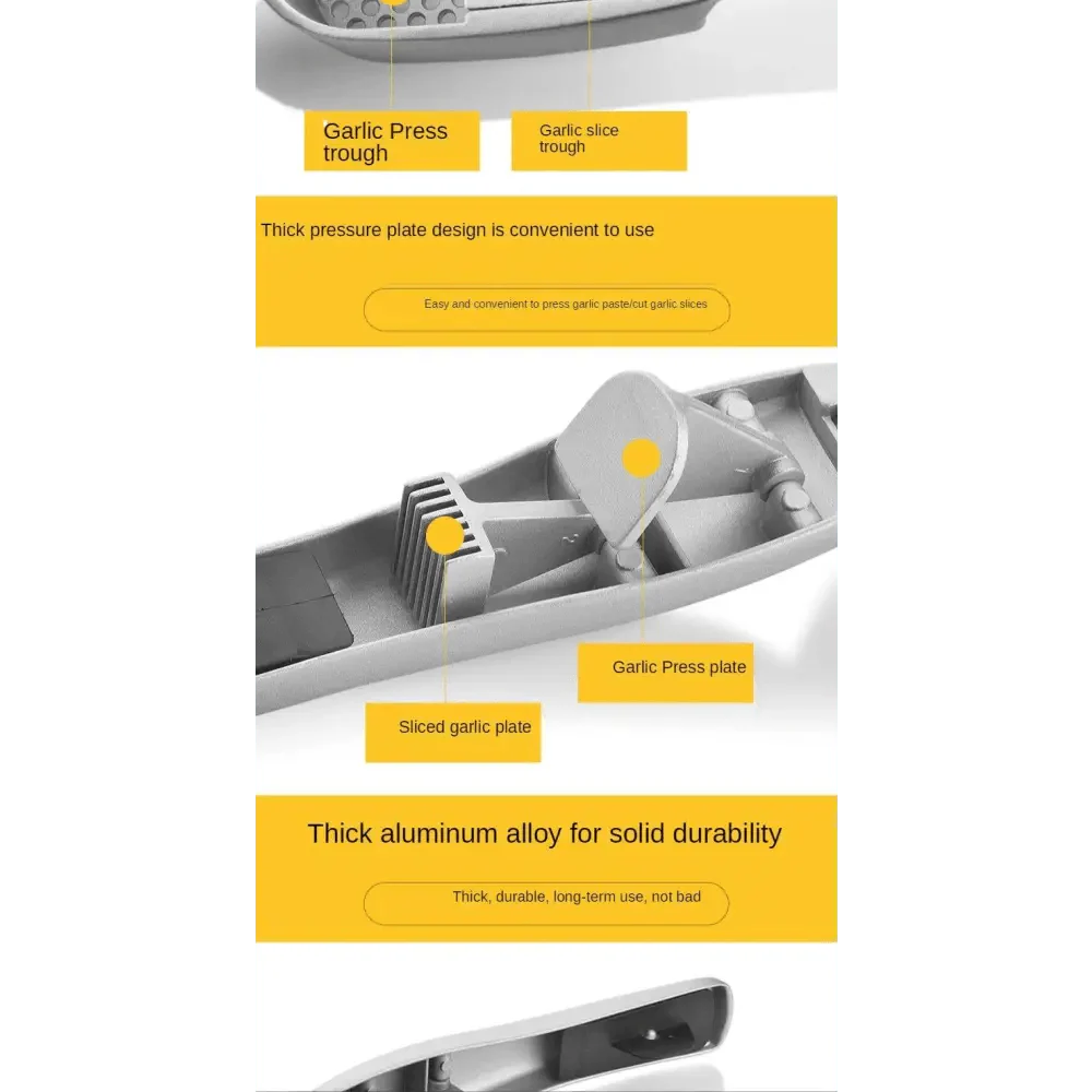 Unique Design Kitchen Household Manual Garlic Press Aluminum Alloy
