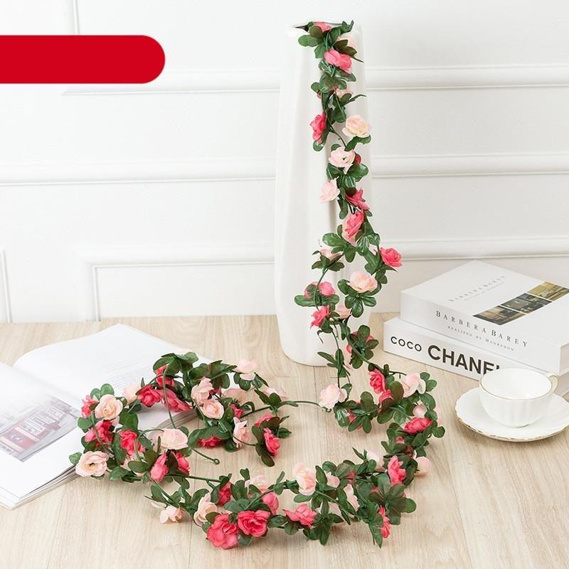 Vintage 2.2M Artificial Hanging Silk Rose Flowers Small Peony String Decor