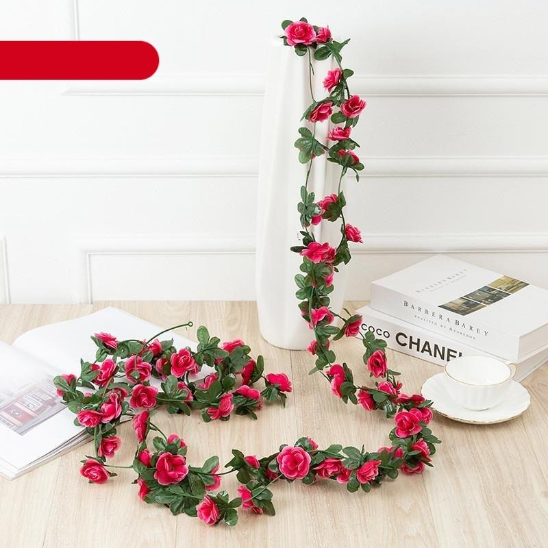 Vintage 2.2M Artificial Hanging Silk Rose Flowers Small Peony String Decor