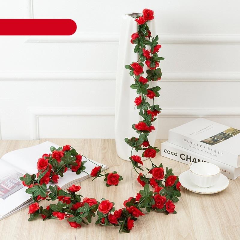 Vintage 2.2M Artificial Hanging Silk Rose Flowers Small Peony String Decor