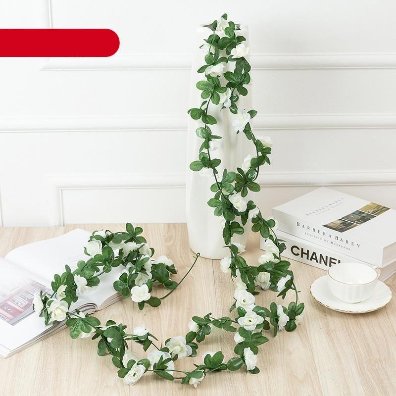Vintage 2.2M Artificial Hanging Silk Rose Flowers Small Peony String Decor