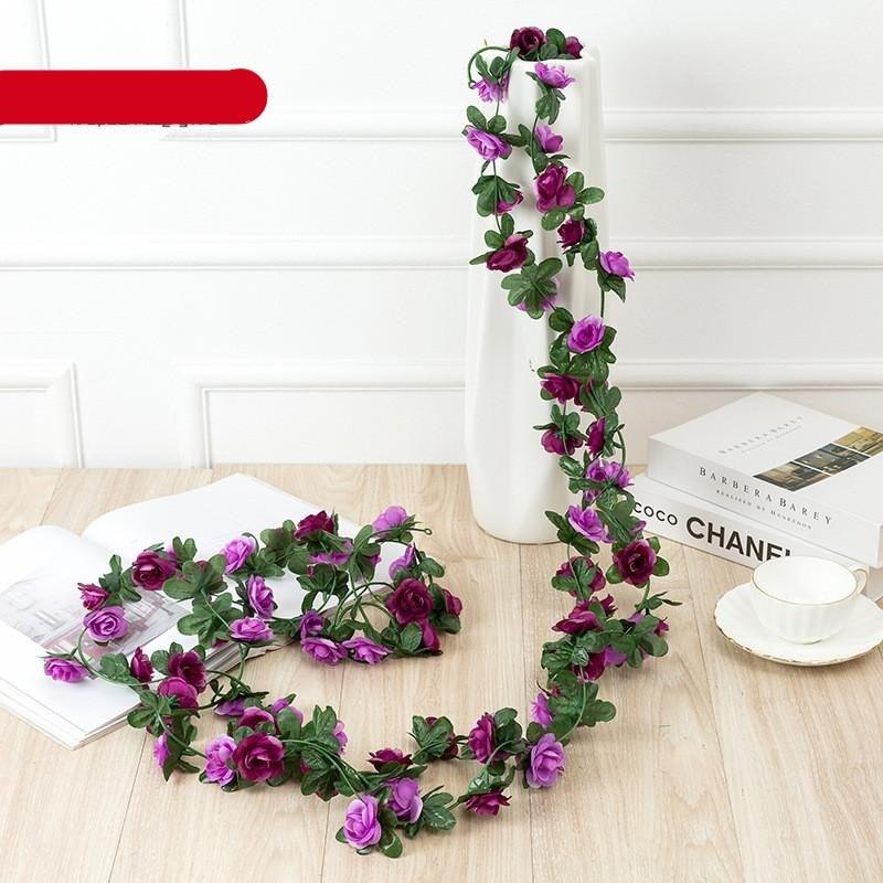 Vintage 2.2M Artificial Hanging Silk Rose Flowers Small Peony String Decor