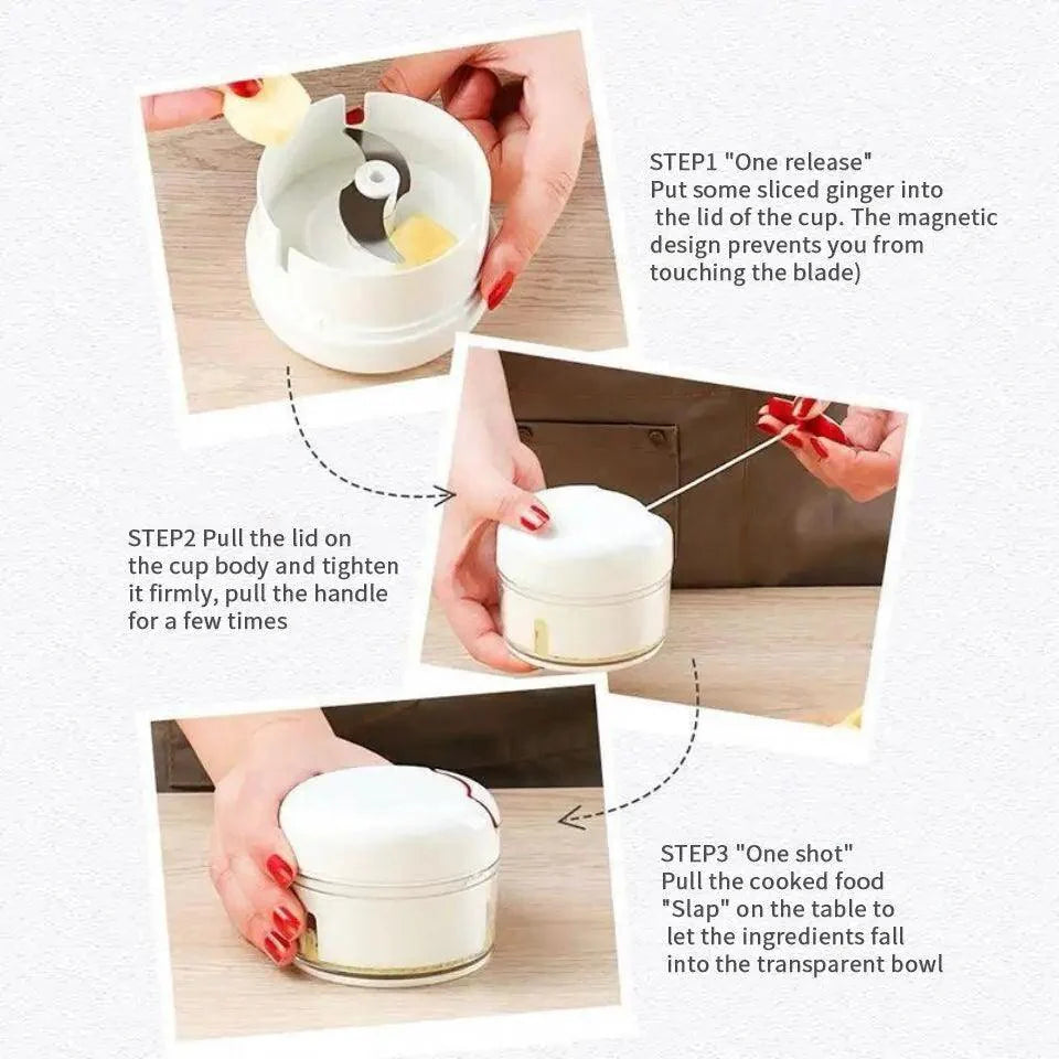White Mini Multifunctional Kitchen Accessories Vegetable Press Manual
